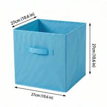 Pink Collapsible Storage Box Without Lid, Clothes Closet Organizer, Sundries Storage Bin, Multi-Functional Cabinet Storage,Bedroom Room Decor,Back To School - Blue - View 2