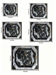 奢華黑金幾何圖案地毯－柔軟水晶絨、防滑底背、易清潔、可機洗，適用於客廳、臥室、玄關及戶外－多尺寸居家裝飾地毯 - 多色3 - 查看 14