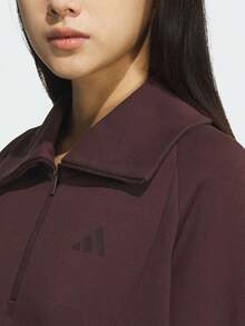 Adidas Women's W Half Zip Knit Sweatshirt Without Hood KF2546 - Red - View 4