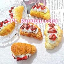 Miniature Food Toy Croissant Cream Filled Horn Bread Resin Accessories DIY Phone Case Phone Charm Decoration - Multicolor - View 11