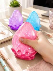 1pc Dreamy Glitter Teardrop Squishy Toy | Soft Slow Rebound Sensory Interactive Toy | Suitable For Children And Adults | Classroom Relaxation, Study Companion, Desktop Fun Interaction And Home Leisure Accessory | Back To School Surprise Gift | Classroom Reward Gift, Campus Exchange Gift, Birthday Party Favor | Soft Squeeze Toy | Sensory Toy | Desktop Companion Accessory - Multicolor - View 1