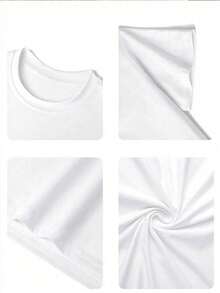 Camiseta de manga corta corta para hombre,casual y a la moda. Adecuada para vacaciones casuales de verano, uso diario, corte corto |   cómodo |   transpirable |   transpirable y absorbente. - Blanco - Ver 5
