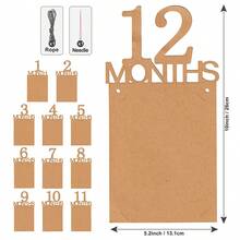 1pc First Birthday Banner, 1st Birthday Decoration, 1 To 12 Months Growth Photo Record Supplies, Black First Birthday Party Sign Hanging Banner - Numbered Versions 1-12 - View 3