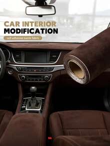 1 Roll Self-Adhesive Faux Suede Fabric, Multi-Purpose, Cut To Size, Suitable For Car Interior Modification Including Sunroof Cover, Center Console And Other Interior Kits, Sofa Seats, Trunk And Jewelry Box - A - View 3