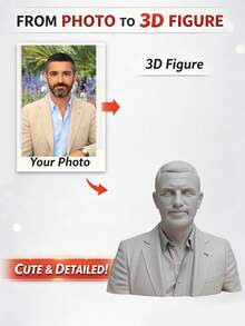 Collectible Portrait Statue 3D Printed Product, Urban Elegant Half-Body Bust Customized Model, Capturing Calm And Poised Daily Life, Preserving Urban Humanistic Atmosphere, Showcasing Elegant Elegant, Ideal Choice For Home Decor - Multicolor - View 2