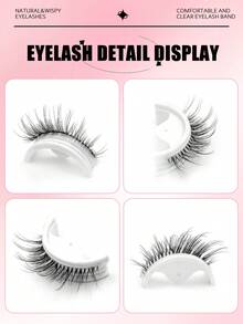 Asiteo 7 Pairs Cat Eye Natural Fluffy Cartoon Style Faux Mink Eyelashes, Transparent Stem, Eyelash Extension Effect Anime Eyelashes, Elongated Tail, Pure Girl Style Eyelash Extensions Makeup, Suitable For Daily, Party, Beach - 自然纖長款 - 查看 4