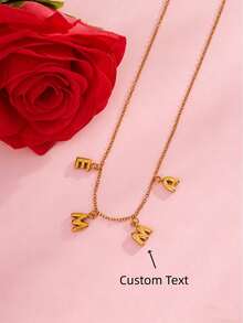 1 pieza de collar con colgante de gota de agua metálico de acero inoxidable, estilo retro minimalista de alta gama. - Cadena de oro en forma de O - Ver 12