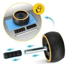 New Single-Person Strength Training Equipment Abdominal Roller, Equipped With Durable Elastic Resistance Band Stability System, Made Of Wear-Resistant And Pressure-Resistant ABS Material, Reinforced Structure. This Is A Universal Fitness Equipment Suitable For Abdominal Muscle Training, Shaping, Fat Burning And Stretching. Convenient To Carry. - Yellow - View 9