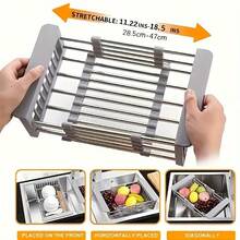 1pc Sink Strainer Basket, Vegetable Sink Washing Basket, Fruit Strainer Basket Rack, Stainless Steel Strainer Basket, Filter Basket, Adjustable Sink Rack, Multi-Functional Strainer Basket, Kitchen Supplies, Kitchen Gadgets, Kitchen Accessories - Multiple Styles and Colors - View 3
