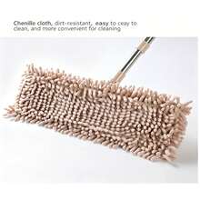 New Chenille Mop Head, Household Flat Mop Replacement Head, Electrostatic Dry & Wet Dual Use, Mop Replacement Cloth, Home Use, Dry & Wet Dual Use, Wood Floor, Tile Mop - One Size - View 10