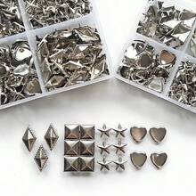 122/267Pcs Boxed Studs, Suitable For Clothing, Metal Studs Spikes Rivets, Suitable For Leather Craft Punk Rock Clothing Fashion Belts Bags Shoes Bracelets Collar Accessories (Mixed) - 267PCS Mixed Box Pack - View 1