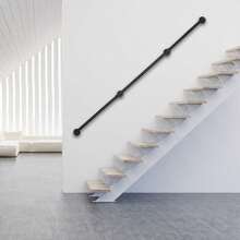 SanBouSi For Stairs Pipe Handrail Metal Sturdy Stair Handrail 12 Feet Handrails - Black - View 7
