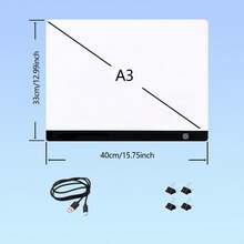 1pc A2/A3/A4/A5 Ultra-Thin High Transparency LED Light Pad, Tracing Light Box, Handmade Rhinestone Light Pad, Diamond Painting Dedicated Tracing Table; Standard USB Power Cable Included, 4 Fixing Clips Provided, Suitable For Diamond Painting, Animation Tracing, Calligraphy Tracing, Tattoo Transfer, Sketching, Patchwork Handmade Crafts And Other Scenarios. - Black - View 16