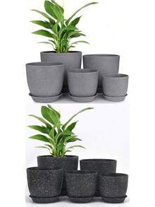 5个/1个 Utopia Home 花盆 - 室内排水花盆，适用于室内塑料花盆 - 非常适合盛放填充物或装饰房间、办公室、家居、新年、情人节 - 黑色 - 查看 11