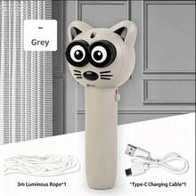 Automatic Rotating Cat Teaser Toy With LED Glowing Rope, Hands-Free Electric Cat Teaser Toy, High-Speed Rotating Interactive Kitten Exercise Toy With Colorful Night Light, Suitable For Indoor Cats - Multicolor - View 9