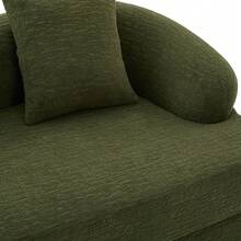 2-In-1 Convertible Sofa For Two People, With Two Cushions, Unfoldable Double Sofa Bed, Versatile Sofa For Guest Room And Living Room (Green Chenille) - Olive Green - View 10