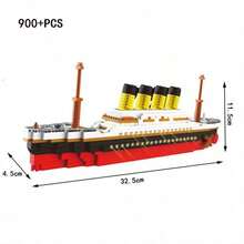 1800+ Piezas Bloques de Construcción de Barco Clásico, Juego de Modelo de Ensamblaje de Bloques de Construcción Mini ABS, Juguete de Rompecabezas DIY para Aliviar el Estrés, Regalo para Adultos - Multicolor - Ver 11