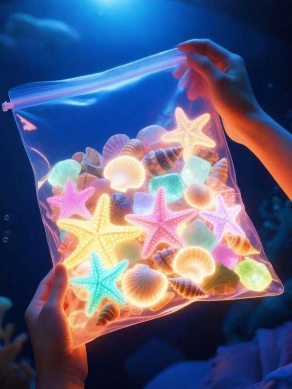 50 piezas/10 piezas Piedras decorativas para acuario, que brillan en la oscuridad, piedras decorativas con forma de océano lindas, adecuadas para tanque de peces, jardín, estanque, manualidades, tanque de peces colorido (estilo aleatorio)