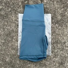Solid Color Women's Fitness Sports High Waist Yoga Short Leg Cycling Full Body Workout Jog Squat Proof Inner Pocket - 紫紅色 - 查看 1