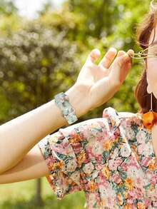 Pink Peach Blossom 2D Pattern Printed Watch Band Compatible With Apple Watch 40mm 41mm 42mm 44mm 45mm 46mm 49mm Models, Soft And Comfortable, Casual Sports Adjustable Rivet Buckle Silicone Watch Band Compatible With Apple Watch Series Ultra/SE/12/11/10/9/8/7/6/5/4, Compatible With Apple Watch Men's And Women's Watch Band, Smart Watch Case - UV-a Pink Peach Blossom - View 10