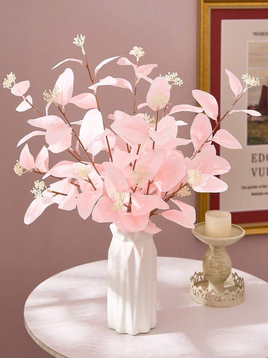 1pc/3pcs Artificial Eucalyptus Branches With Leaves And Berries, Greenery Stems, Vase Floral Decoration, Suitable For Wedding, Party, Home Decor, Bohemian Style, Valentine's Day, Gift, Birthday, Graduation, Back To School, Room Decoration, Study Supplies And More
