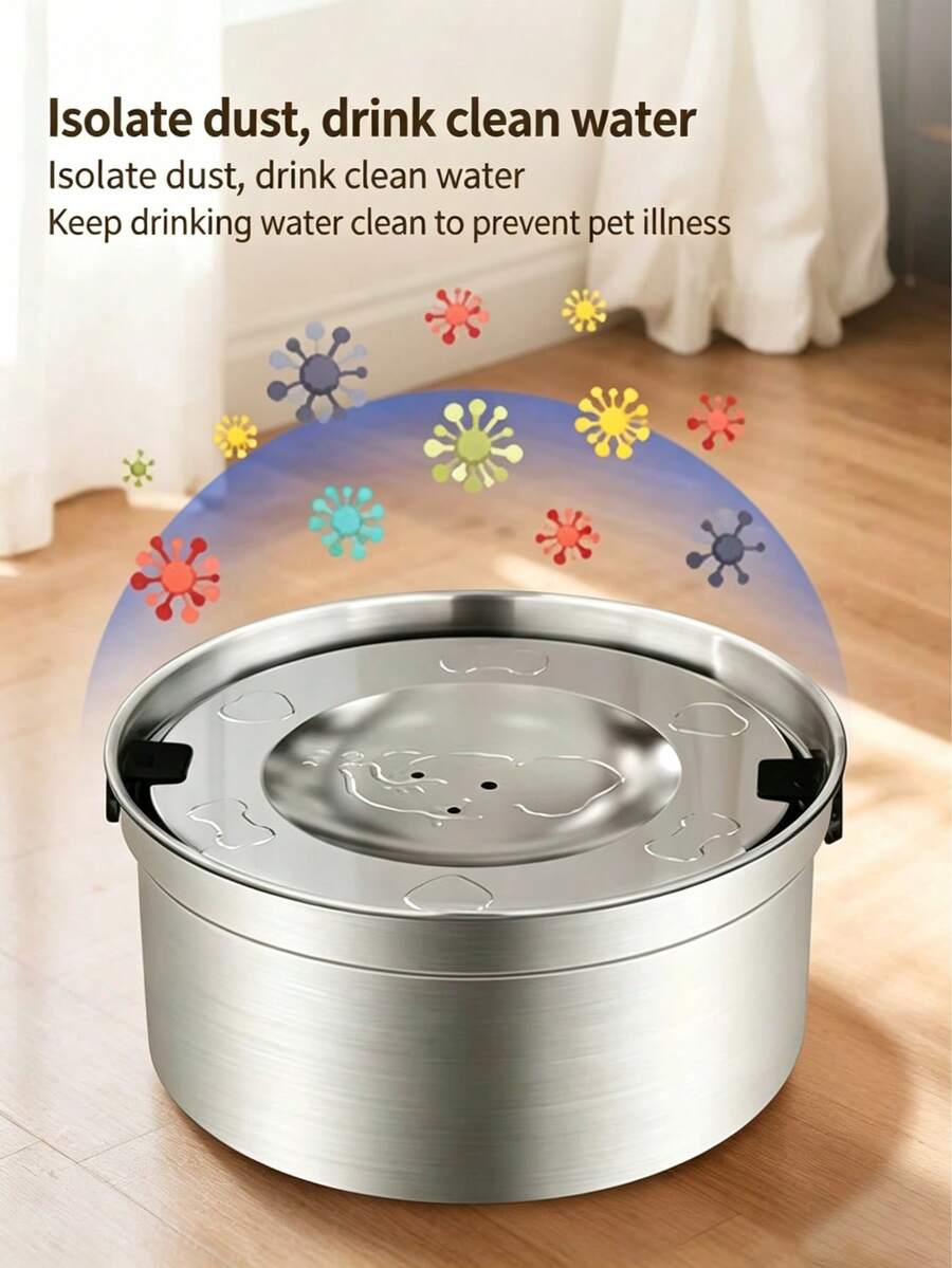 Floating Stainless Steel Pet Water Bowl With Anti-Spill And Anti-Splash Design For Dogs And Cats