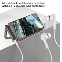 2-In-1 Stand Converter (Phone Stand + Audio) USB-C Portable 360° Right Angle High-Quality Audio Conversion Adapter With Phone Stand Converter, Compatible With IPhone 17/16/15/ Phones/Tablets And Laptops, Plug And Play Conversion Stand - Black - View 7