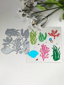 Scrapbook Die Cutting And Embossing Mold, Seaweed Metal Cutting Template Mold, For DIY Scrapbook Decoration Embossing Tool, Photo Album Cover Making Template, Handmade Greeting Card Background Decoration - One Size Fits All - View 3
