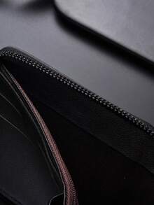 New Men's Short Chain Wallet Multi-Slot Card Holder Coin Pouch Zipper Purse - Multicolor - View 8