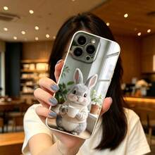 手机壳:适配 iPhone17 16 15 14 13 12 11 proPro Max系列 兎子のカフェタイム 男女高级感 - ホワイト - チェックする 1