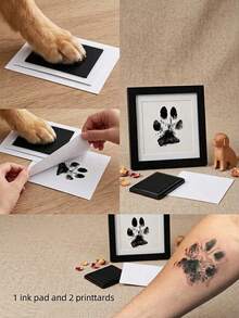 Pet Paw Print Set, Includes 1 Ink Pad And 2 Print Cards, Halloween, Thanksgiving And Christmas Gift, Record Pet Growth, Cherish Lifelong Memories - Multicolor - View 2