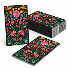 20入/40入/60入 墨西哥花卉紙餐巾紙 2層 20*11cm 長方形印花紙巾，附帽子、吉他與辣椒印花，適合塔可之夜派對使用 - 藍色 - 查看 1