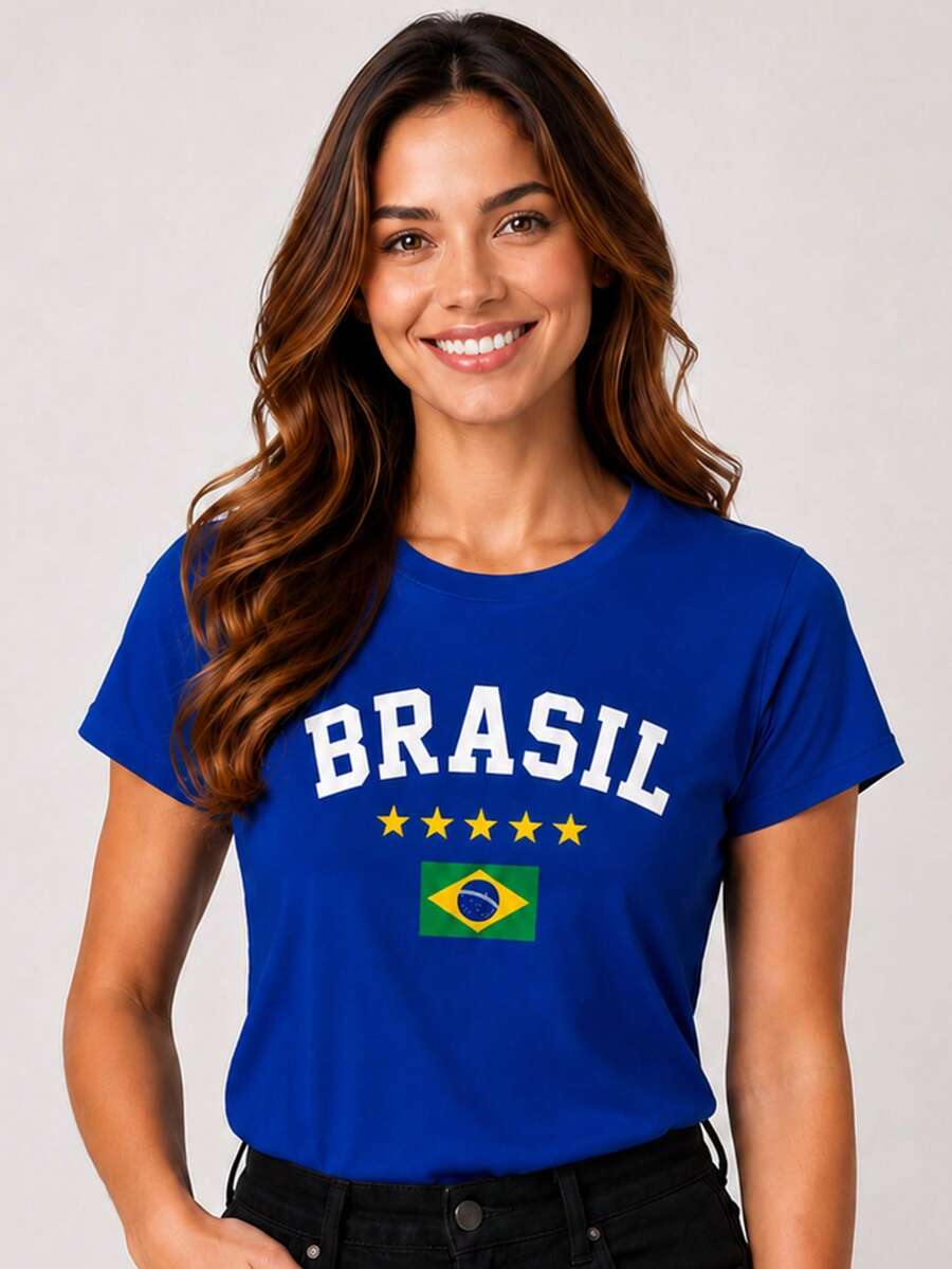 Women's Brazil T-Shirt, PV Cool Mesh - 皇家藍 2066 - 查看 1