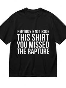 Rapture Christian Jesus Is Coming Back T-Shirt For Women Men Cotton Short Sleeve Crew Neck Graphic Top Tee - 黑色 - 查看 1