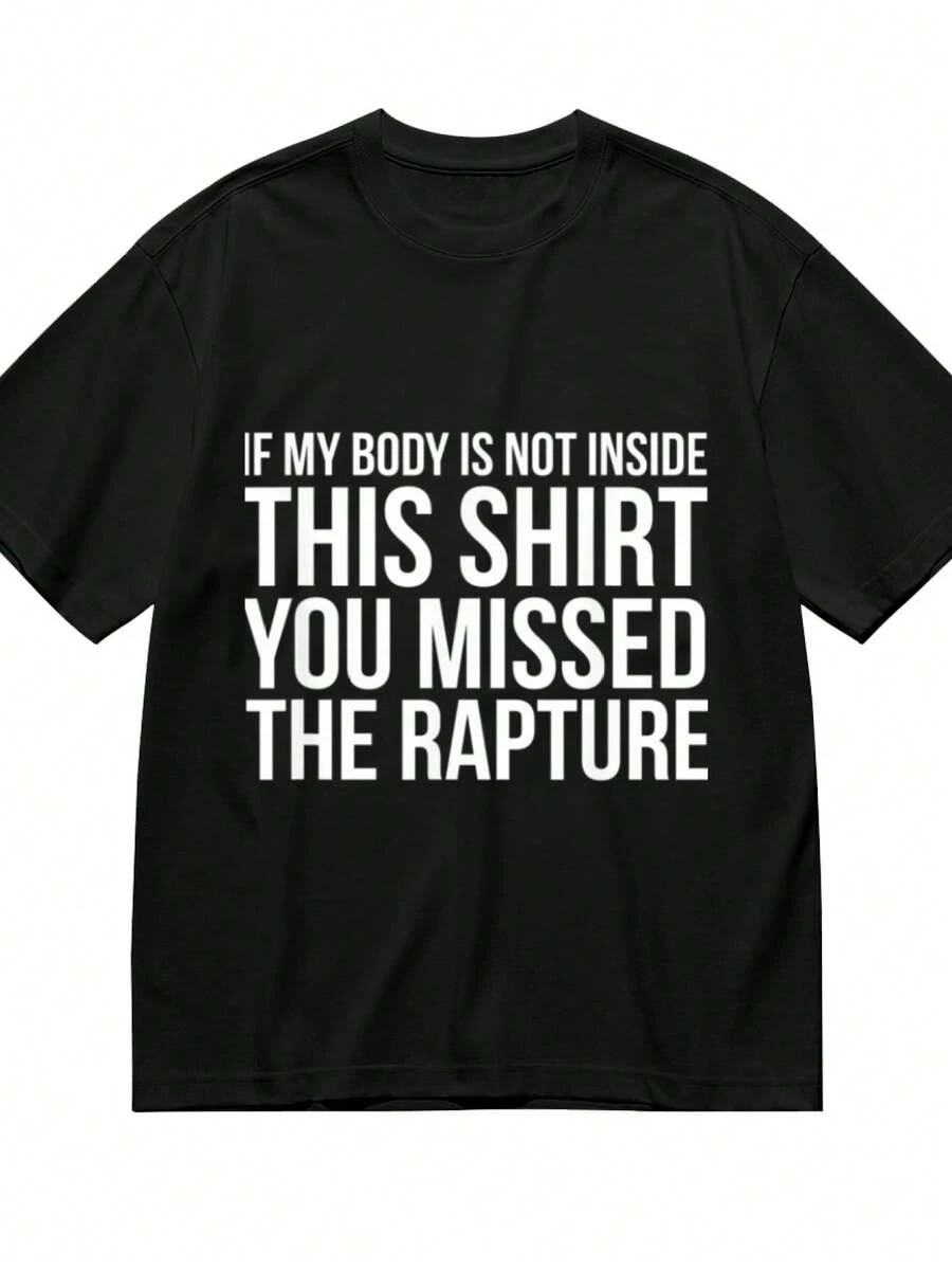 Rapture Christian Jesus Is Coming Back T-Shirt For Women Men Cotton Short Sleeve Crew Neck Graphic Top Tee - 黑色 - 查看 1