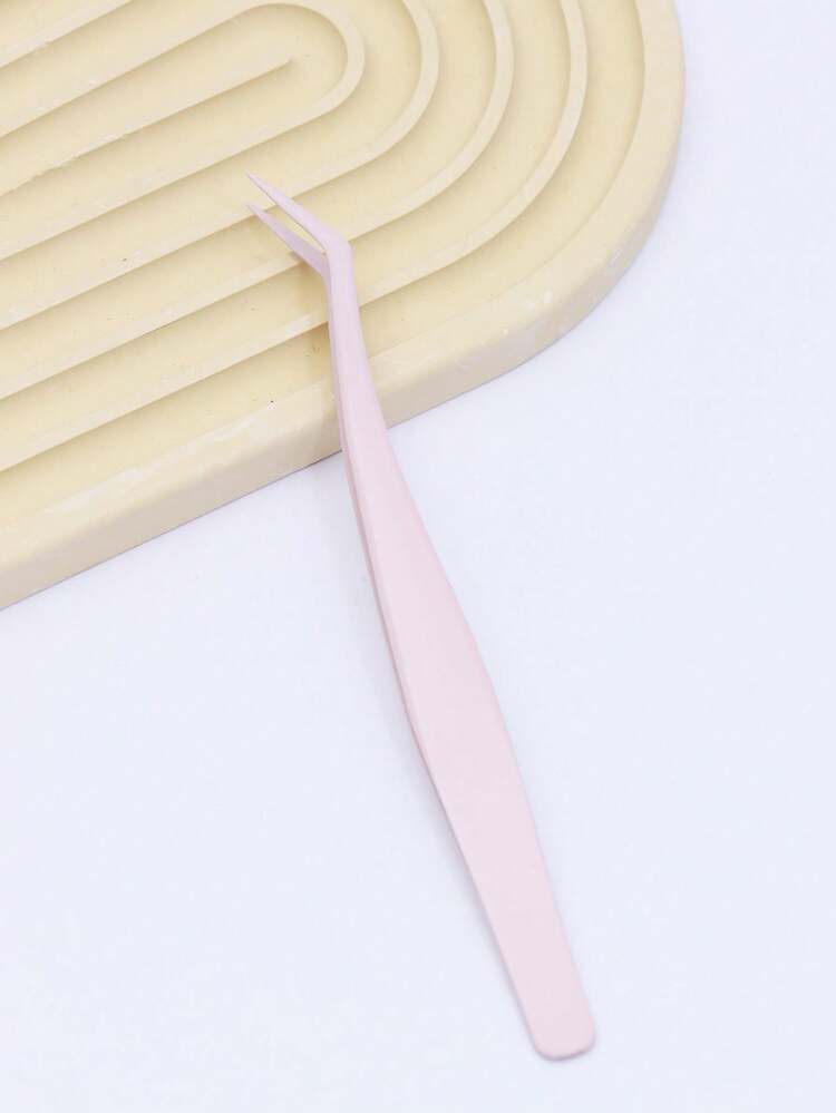 1/2 Light Pink Eyelash Extension Tweezers Professional Eyelash Extension Tweezers Multi-Color Options DIY Cluster False Eyelashes Makeup Essential Beauty Tool - Baby Pink - View 4