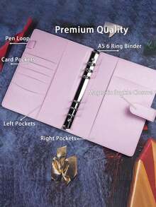 1pc A5 Size Korean Style Loose-Leaf Card Book, 25 Pages, 4 Card Slots, 200 Card Slots, PU Leather Cover, Convenient For Card Organization, Photo Album, Postcard Collection, DIY Notebook, Stationery Storage Box, Back To School Essential - Multicolor - View 3