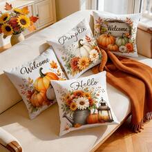 4pcs/1pc Sarung Bantal Motif Bunga Matahari dan Selamat Datang Musim Gugur, Sarung Bantal Cetak Satu Sisi, Cocok untuk Dekorasi Rumah Ruang Tamu dan Kamar Tidur, Sarung Bantal Sepanjang Musim - MultiWarna - View 9