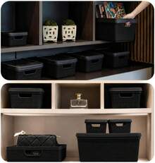 RVS E-COMMERCE Kit 2 Organizer Box With Lid Bathroom Kitchen 22 Liters Jaguar - Black - View 7