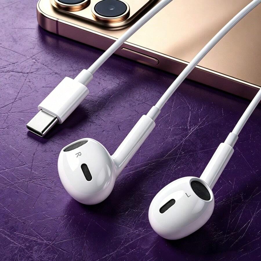 USB Type-C 有線立體聲耳機，相容 iPhone 17 Air 16 15 Pro Max Plus Pro，USB C 有線耳機相容 iPhone 15 16 Pro Max Plus、Pro、Android 智慧型手機 Galaxy Note10/20、A53/A54，USB-C Type C 耳機附麥克風，相容 Galaxy S25 / S21 / S22 / S23 / S24 / Ultra / Plus / Note 20 / Z Flip / Z Fold / A15 / A16 - 查看 1