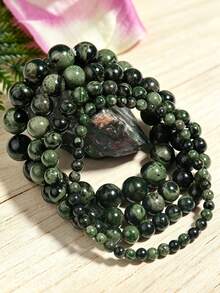 YAUKIA Boho Green Aventurine Luck Beaded Bracelet,Calm&Inner Peace ,Autumn Winter Jewelry Gift For Women Meditation, Stress Relief,Daily&Vacation Wear - Unakite - View 14