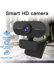 Webcam > 1080P Full HD, Auto Focus, Wide Angle View, Built-In Microphone, USB Plug And Play > Suitable For Laptops And Desktops, Suitable For Video Conferencing, Online Courses, Live Streaming > Compact High Definition USB Computer Camera, Suitable For Office And Home Use - View 3