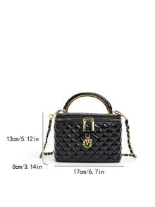 New Hand-Held Box Bag, Minimalist Style, Shoulder & Crossbody Bag - Black - View 3