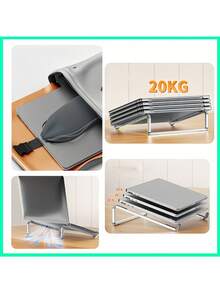 1pc Laptop Stand, Comes With Colorful Gift Box Packaging + Storage Bag, Foldable, Convenient Storage, Ergonomic Design, Suitable For Office, Home, Teachers, Nurses. Great Gift - A - View 2