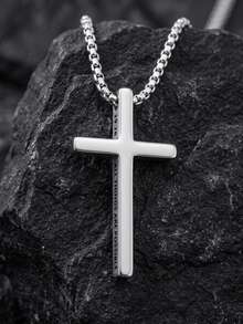 Collar con colgante de cruz para hombre, adecuado para uso diario - Multicolor - Ver 6