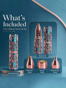 3-In-1 Rechargeable Facial, Eyebrow And Body Hair Remover - Lipstick-Sized Portable Trimmer, Perfect For Travel | Ideal Gift - View 2