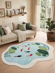 DAJIANG 1pc Koi Fish Print Rug, Kitchen Rug, Hallway Rug, Suitable For Bathroom, Kitchen, Outdoor, Indoor, Corridor, Bedroom, Living Room, Bedside Throw Rug, Machine Washable Easy To Clean, Non-Slip Backing Mat, Bedroom Decor Rug - Multicolor - View 4