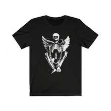 Estética Alternativa de Ropa Nu Goth - Camiseta Gráfica Unisex de Estilo Grunge Oculto y Angelical - Negro - Ver 5