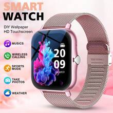Reloj inteligente con pantalla táctil completa HD de 1.83 pulgadas, unisex, correa de acero, podómetro, calculadora de calorías, múltiples modos deportivos, notificaciones de mensajes y llamadas, reloj inteligente multifunción, reloj inteligente de estilo deportivo, compatible con Android/iOS - Multicolor - Ver 13