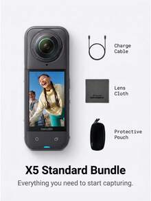 Insta360 X5 行動攝影機 | 相容 8K、防水、360° 全景行動攝影機 | 強大夜間拍攝能力,支援「隱形自拍棒」功能,100% 全新,僅已啟動 - 查看 16